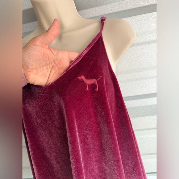 Victoria’s Secret PINK! Velour Flowy Sexy Spaghetti Strap Tank Top Size Large - Picture 2 of 8